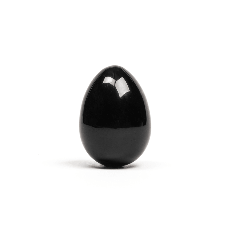Medium Yoni Eggs Non-Drilled Black Obsidian
