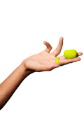Citrus | A yellow/green finger vibrator attached to a silicone finger holder.
