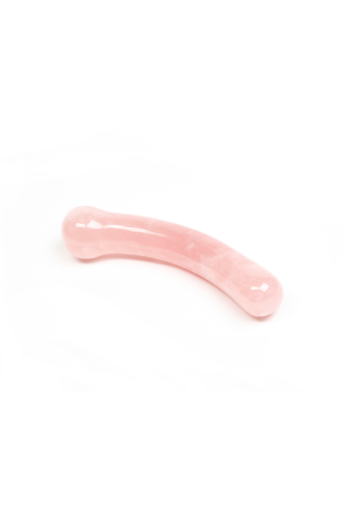Curve Rose Quartz Crystal Dildo
