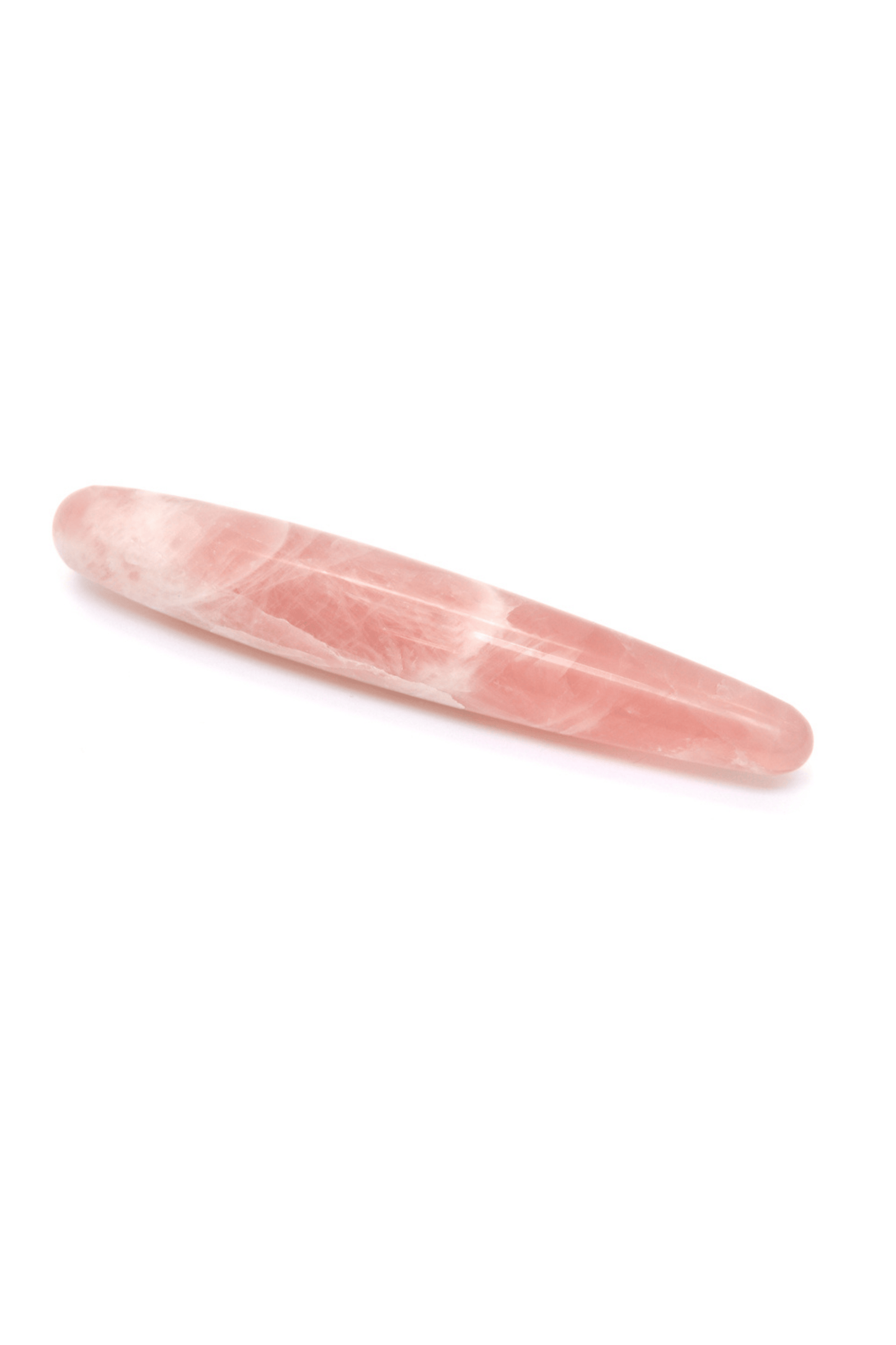 Slim Rose Quartz Crystal Dildo