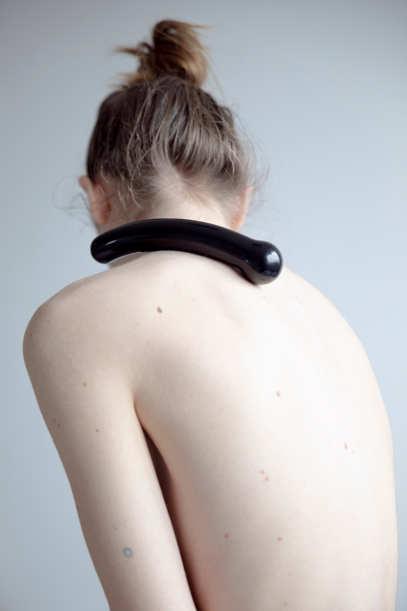 Curve Black Obsidian Crystal Dildo