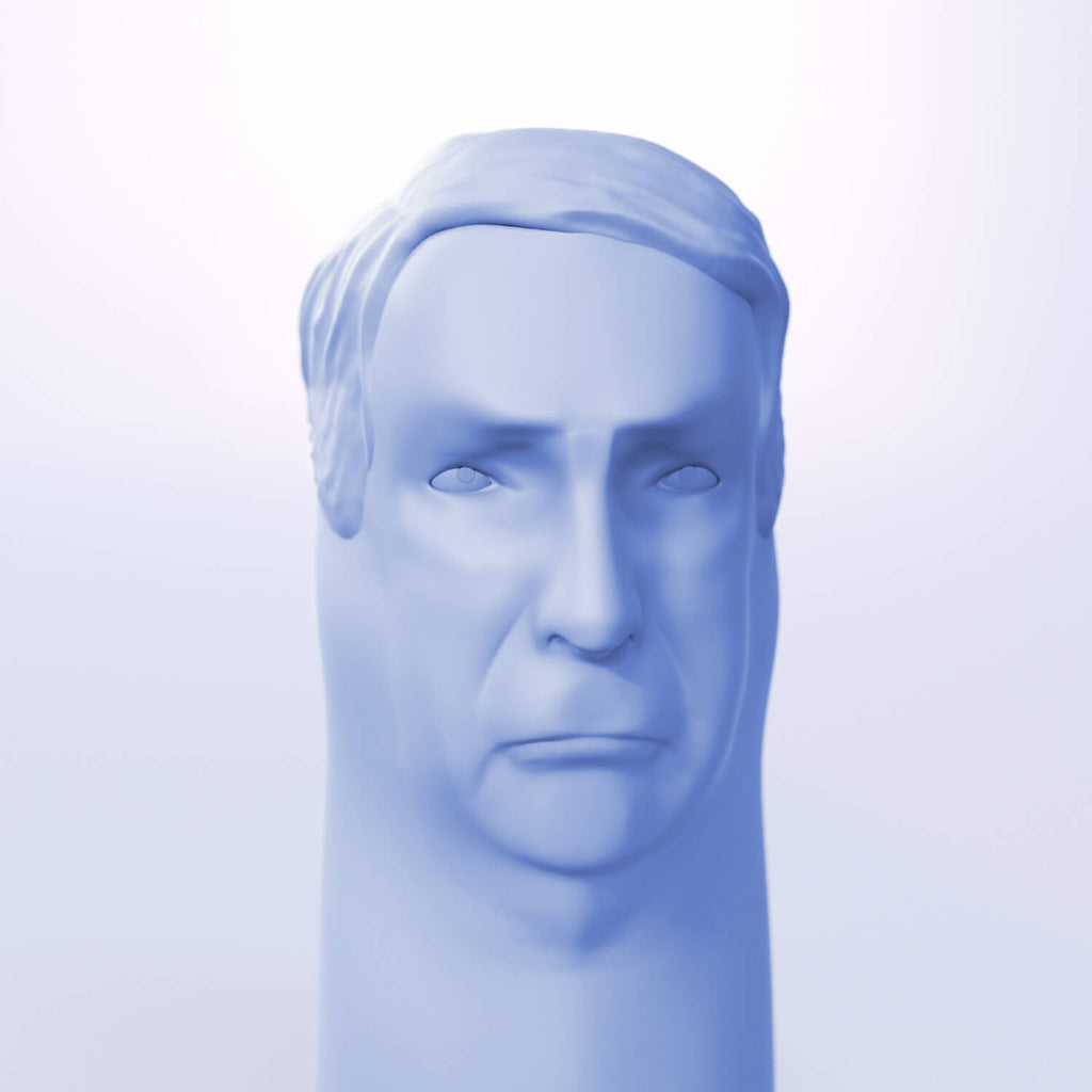 Ice | Mitch McConnell Limited Edition Toy Head profile on a light blue background