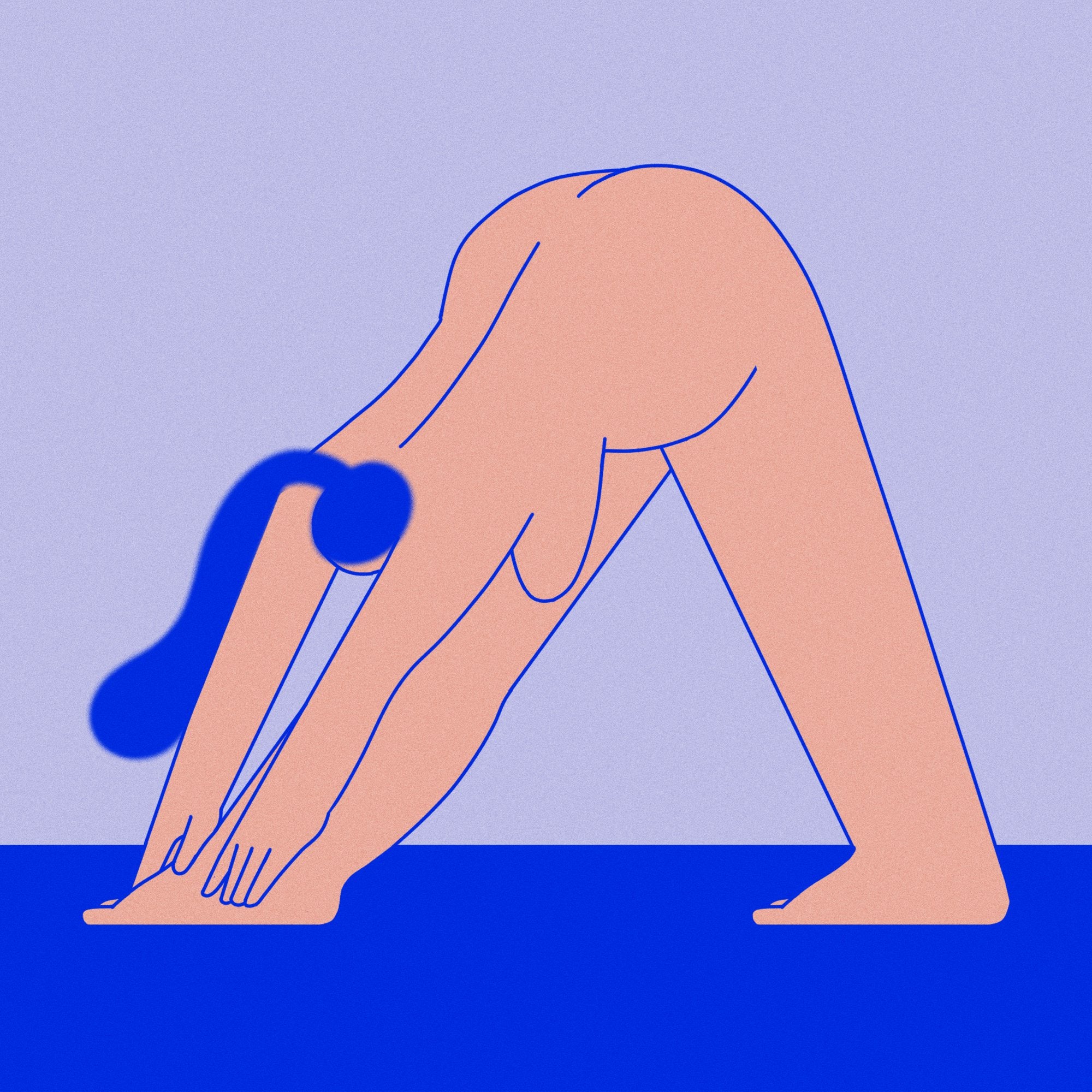 a woman stretching while naked