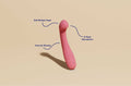 Berry | Seamless | Bright pink vibrator with notes: soft bubbled head, g-spot stimulator, internal vibrator