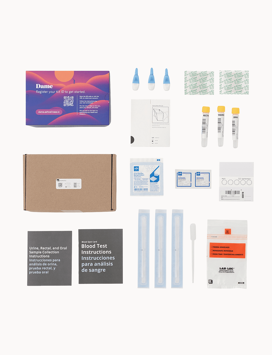 Sti Panel Basic Testing Full STI Panel, 3-Site Test Kit | Dame – Dame Products