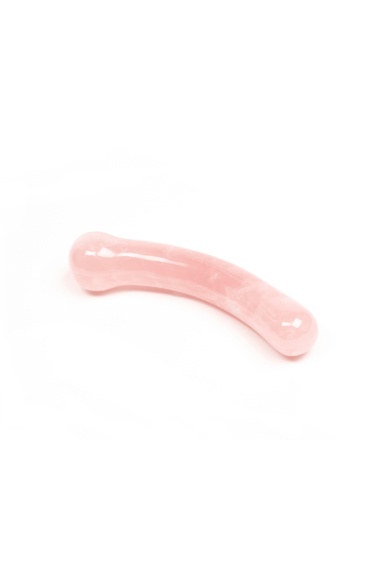 Curve Rose Quartz Crystal Dildo
