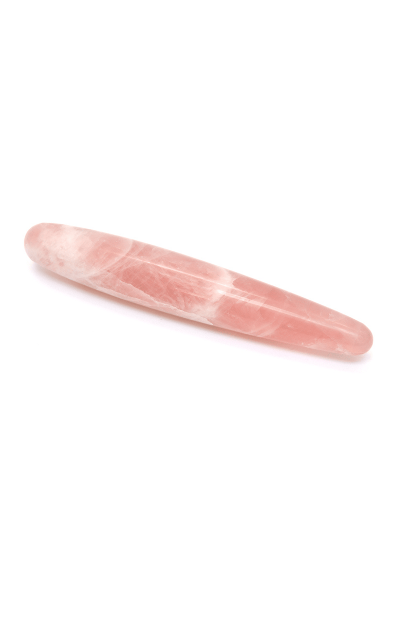 Slim Rose Quartz Crystal Dildo