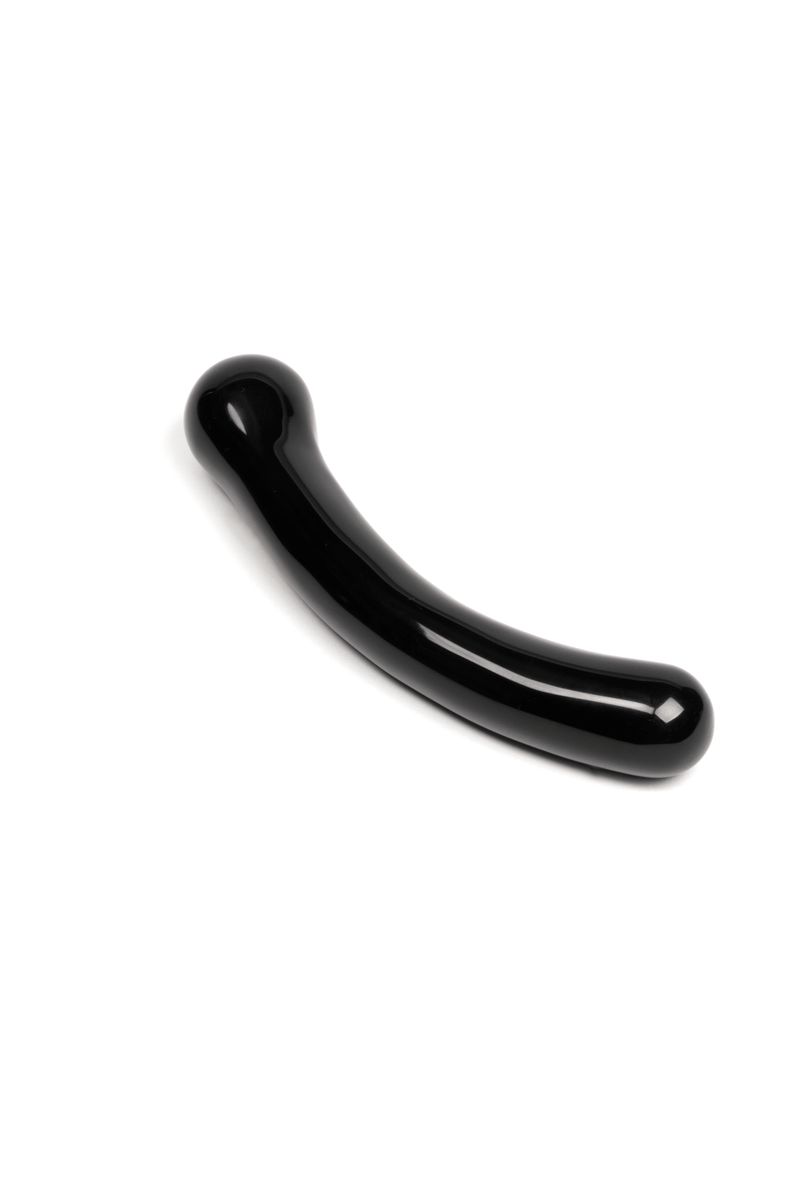Curve Black Obsidian Crystal Dildo