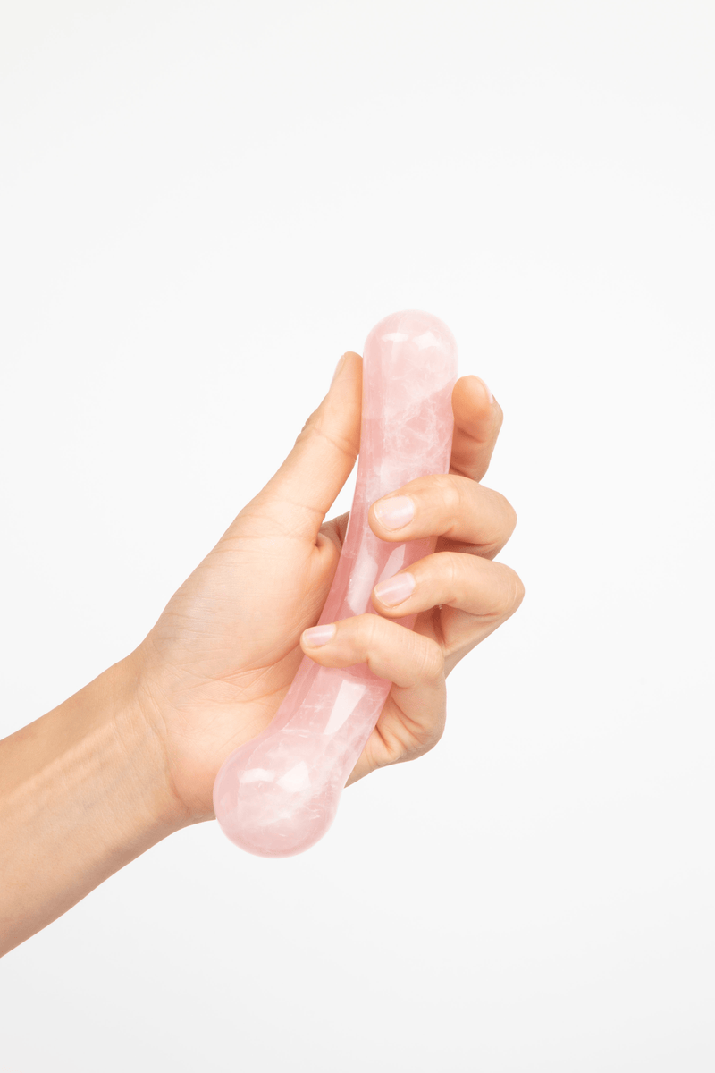 Curve Rose Quartz Crystal Dildo for Healing and Love Dame Products Curve Rose Quartz Crystal Dildo for Healing and Love Dame Products