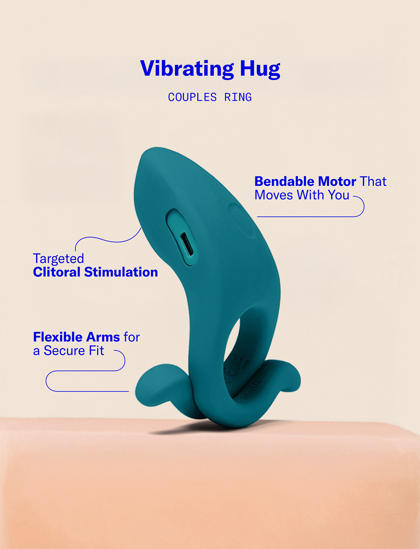 Vibrating Cock Ring Made for Shared Pleasure | Hug by Dame Dame Products Vibrating Cock Ring Made for Shared Pleasure | Hug by Dame Dame Products