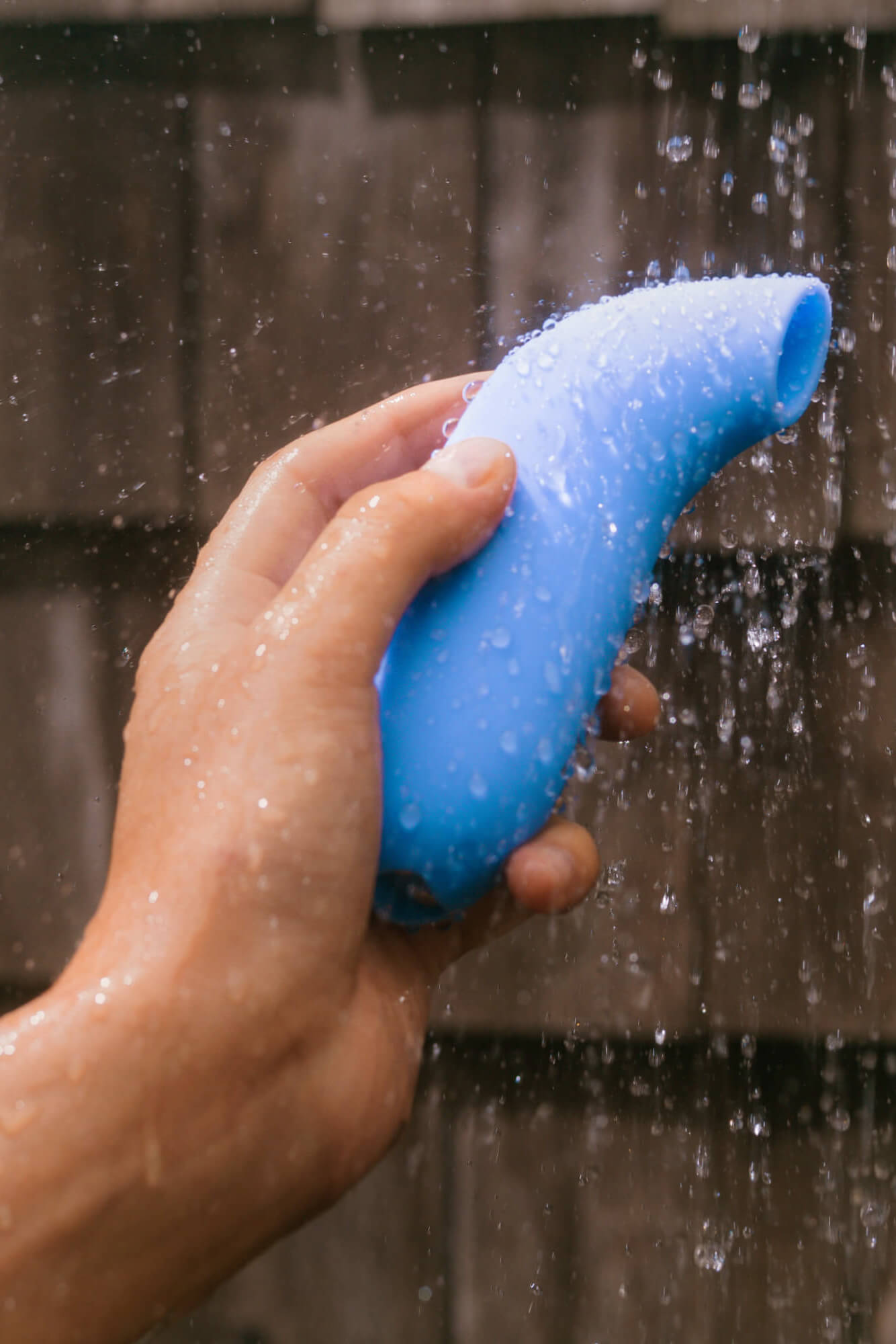 Periwinkle | Seamless | Light blue suction toy being soaked with water