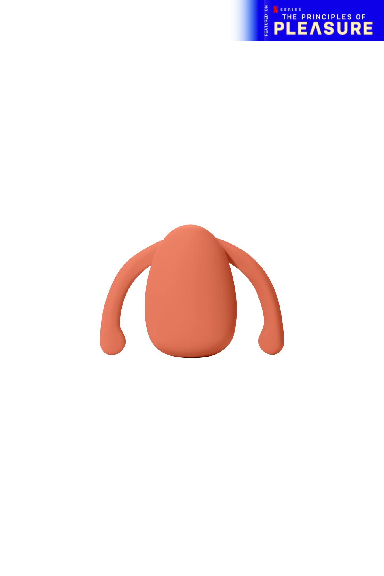 Papaya | Seamless |  Front view of the orange sex toy with flexible wings.