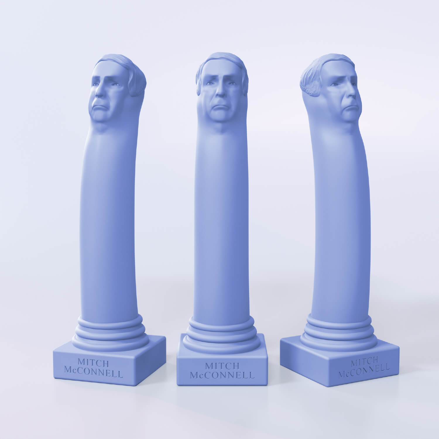 Ice | Three Mitch McConnell Limited Edition Toys on a light background